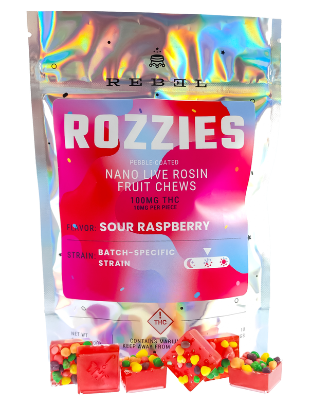 Rozzies Sour Raspberry Rebel Edibles