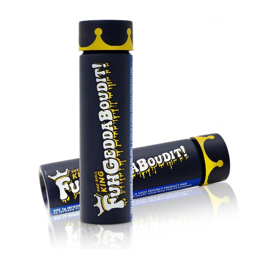 Pre Roll King of Jersey FUHGEDDABOUDIT - Black Maple Sherbanger - Single Pre Roll - Diamond Infused 1g