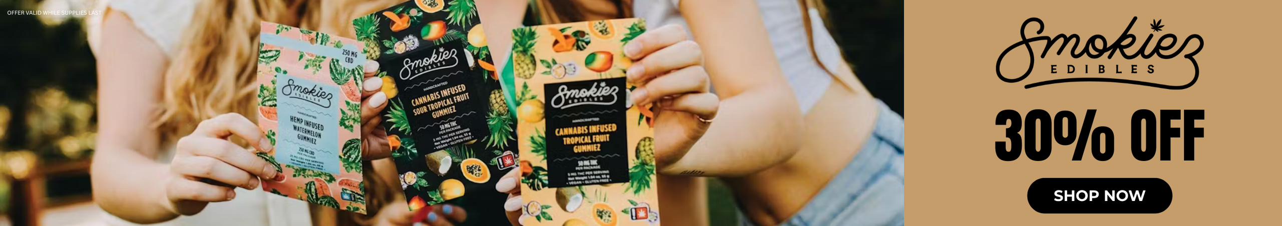 Cannabis Promo, Cannabis Sales, Cannabis Discounts, Cannabis on Sale, Smokiez: 30% Off