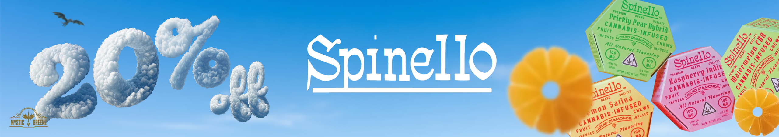 Cannabis Promo, Cannabis Sales, Cannabis Discounts, Cannabis on Sale, Spinello 20% Off