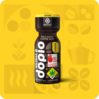 Dopio Cold Brew Caramel 1:1 THC:CBG Green Revolution