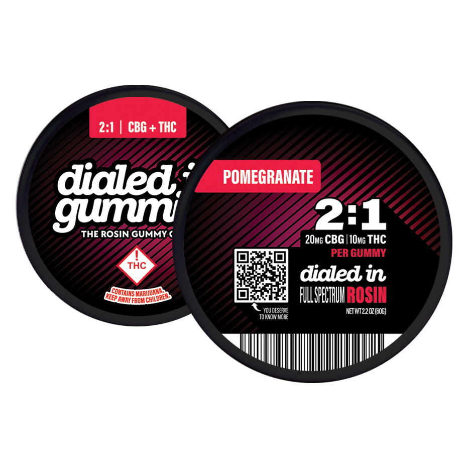 Dialed In 2:1 CBG:THC Gummies | Pomegranate 100mg Rec