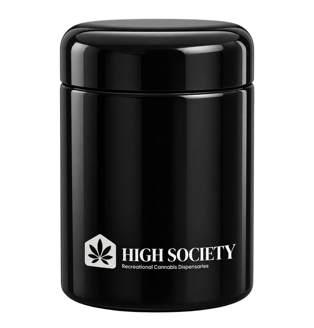 Miron Glass Jar High Society Recreational Cannabis Dispensary
