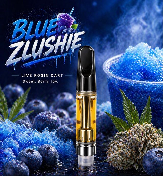 Blue Zlushie Live Rosin Distillate Blend Gonzo Family Farms