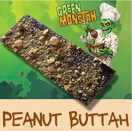 Peanut Buttah 100mg RSO Chocolate Bar Green Monstah Peanut Buttah 100mg RSO Chocolate Bar Green Monstah