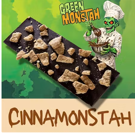 Cinnamonstah 100mg RSO chocolate Bar Green Monstah Cinnamonstah 100mg RSO chocolate Bar Green Monstah
