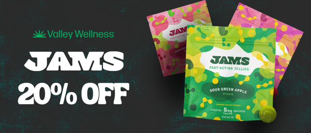 Cannabis Promo, Cannabis Sales, Cannabis Discounts, Cannabis on Sale, 20% Off Jams!