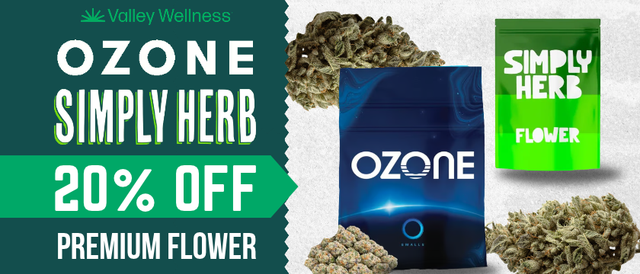Cannabis Promo, Cannabis Sales, Cannabis Discounts, Cannabis on Sale, 20% Off Ozone & Simply Herb Flower!