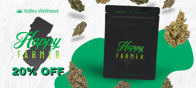 Cannabis Promo, Cannabis Sales, Cannabis Discounts, Cannabis on Sale, 20% Off Happy Farmer Flower!