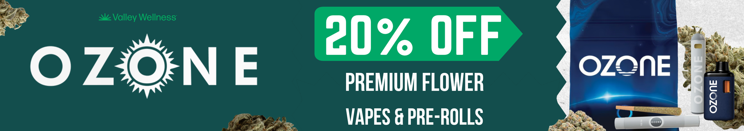 Cannabis Promo, Cannabis Sales, Cannabis Discounts, Cannabis on Sale, 20% Off Ozone!