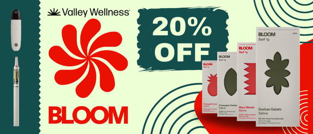 Cannabis Promo, Cannabis Sales, Cannabis Discounts, Cannabis on Sale, 20% Off BLOOM!