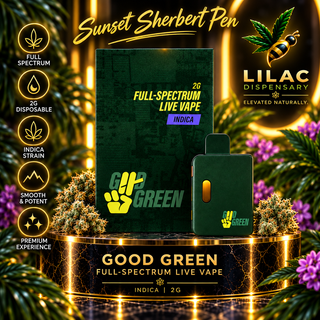 Sunset Sherbert Pen (Full Spectrum Live Vape) 2000mg Good Green
