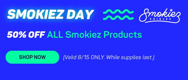Cannabis Promo, Cannabis Sales, Cannabis Discounts, Cannabis on Sale, Smokiez Day - 50% off all Smokiez Edibles