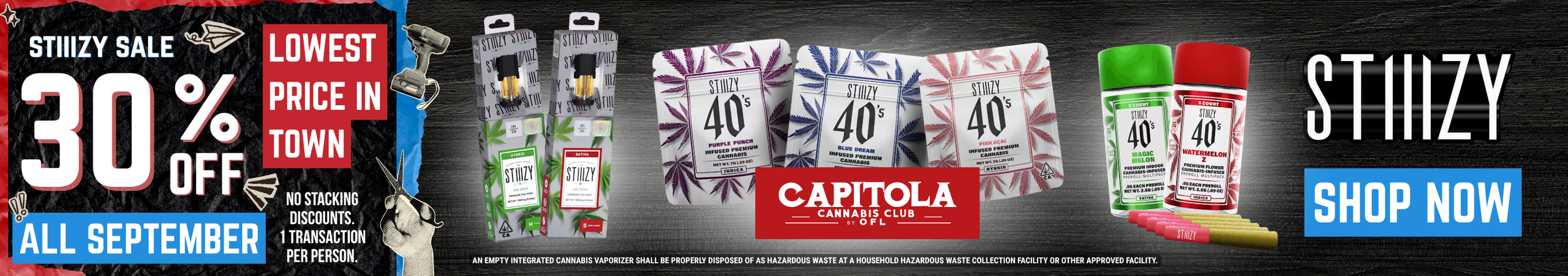 Cannabis Promo, Cannabis Sales, Cannabis Discounts, Cannabis on Sale, CPL Stiiizy Sept