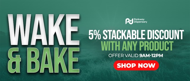 Cannabis Promo, Cannabis Sales, Cannabis Discounts, Cannabis on Sale, Wake N Bake Stackable 5% Off