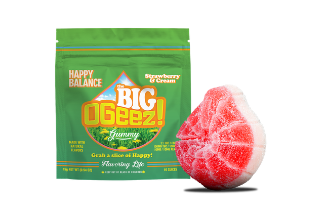 BIG Happy Balance Strawberries & Cream 1:1 THC:CBD Ogeez BIG Happy Balance Strawberries & Cream 1:1 THC:CBD Ogeez