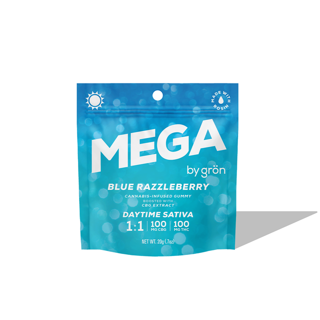 Mega Blue Razzleberry 1:1 CBG:THC Gron