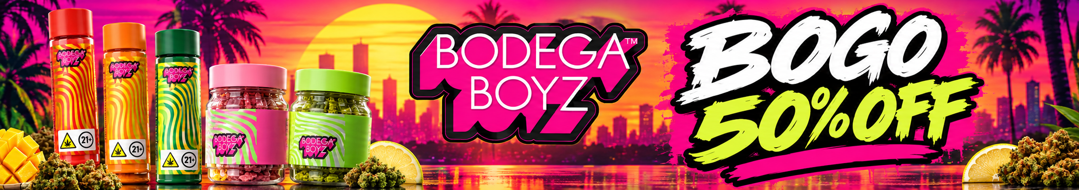 Cannabis Promo, Cannabis Sales, Cannabis Discounts, Cannabis on Sale, Bodega Boyz BOGO 50% Off