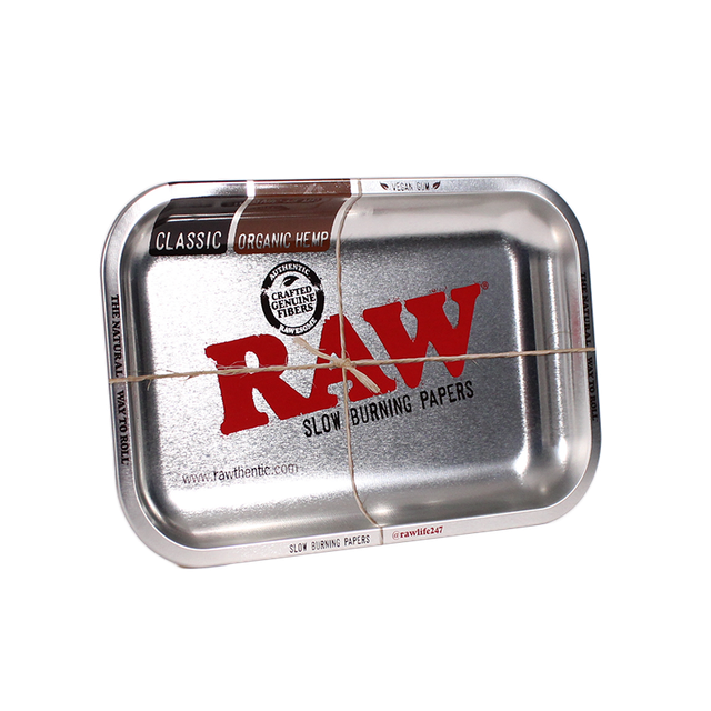 Metal Rolling Tray Silver RAW
