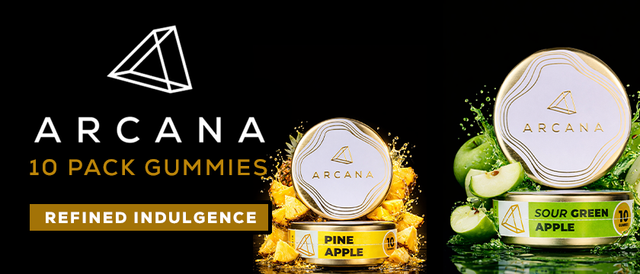 Cannabis Promo, Cannabis Sales, Cannabis Discounts, Cannabis on Sale, Arcana 10pk Gummies