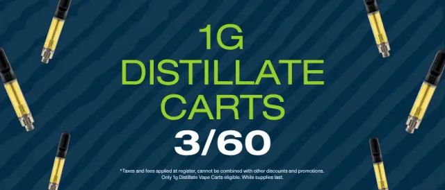 Cannabis Promo, Cannabis Sales, Cannabis Discounts, Cannabis on Sale, Mix N' Match 1g Cartridges: 3 for $60