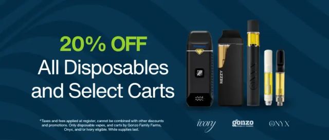 Cannabis Promo, Cannabis Sales, Cannabis Discounts, Cannabis on Sale, 20% Off Select Vapes