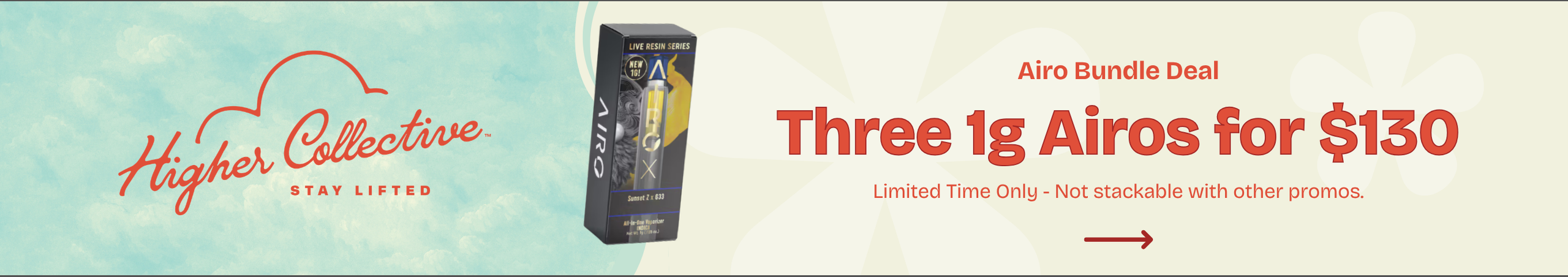 Cannabis Promo, Cannabis Sales, Cannabis Discounts, Cannabis on Sale, 3 1G Airos for $130