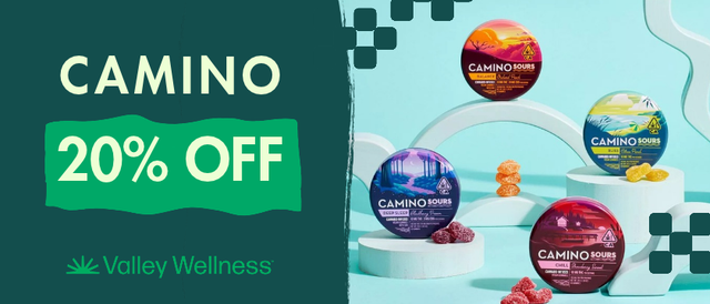 Cannabis Promo, Cannabis Sales, Cannabis Discounts, Cannabis on Sale, 20% off Camino