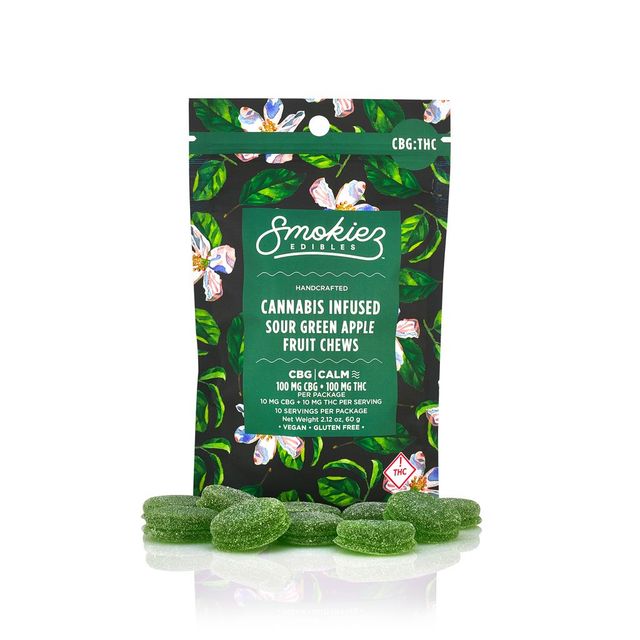 Sour Green Apple Fruit Chews Smokiez