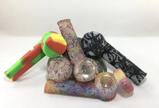 Silicone Water Transfer Glass Hand Pipe