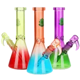 Straight Neck Ombre Beaker Glass Water Pipe Assorted Colors