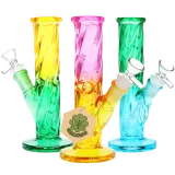 Twist Ombre Straight Tube Glass Water Pipe Assorted Colors