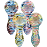 Wig Wag Colorful Print Glass Spoon Pipe Colors Vary