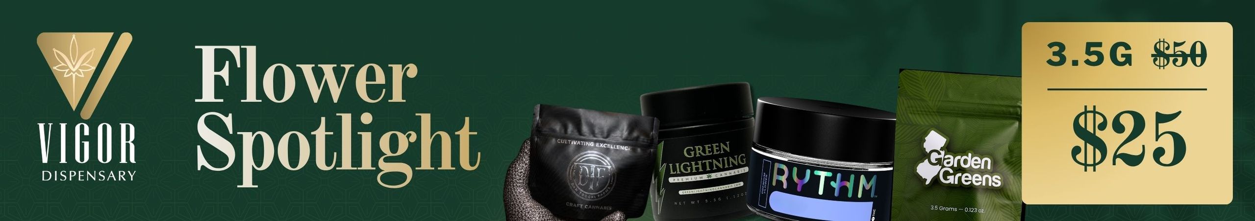 Cannabis Promo, Cannabis Sales, Cannabis Discounts, Cannabis on Sale, Flower Spotlight 1/8th