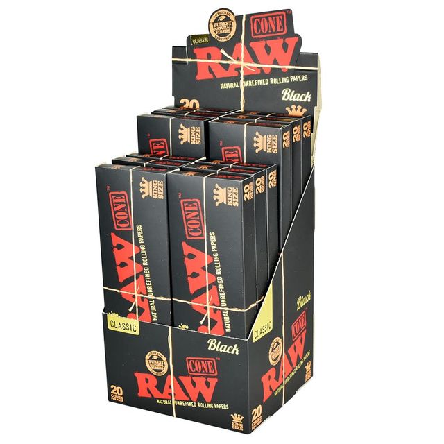 Cones Black King Size 20 Pack Raw