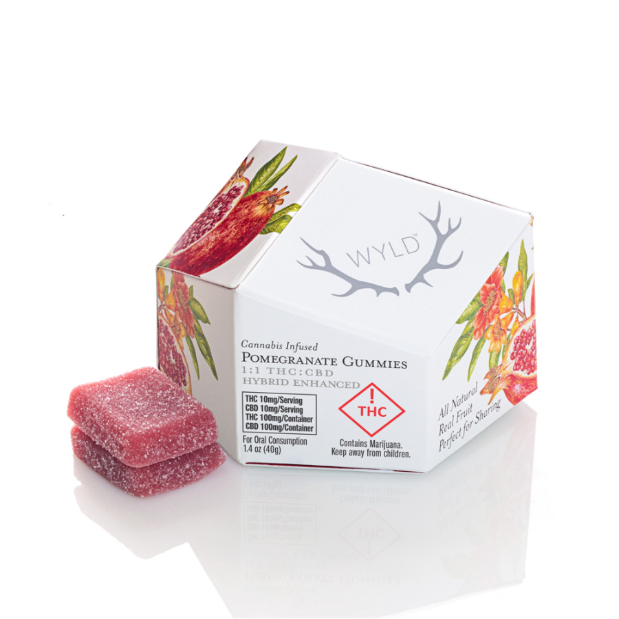 Wyld Pomegranate Gummies | CBD 1:1 100mg Rec