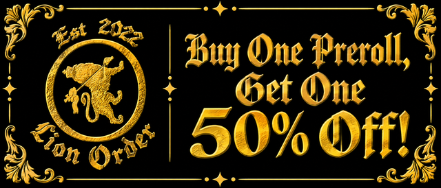 Cannabis Promo, Cannabis Sales, Cannabis Discounts, Cannabis on Sale, Lion's Preroll