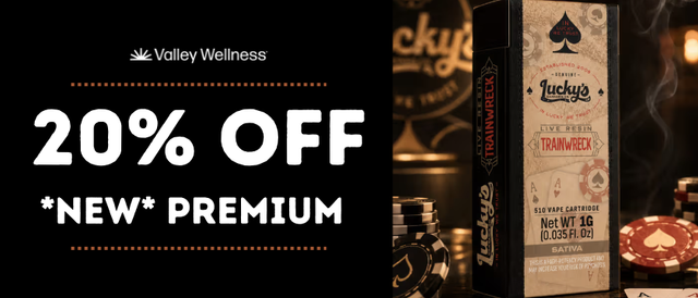 Cannabis Promo, Cannabis Sales, Cannabis Discounts, Cannabis on Sale, 20% Off Lucky's Vapes!