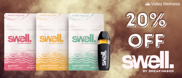 Cannabis Promo, Cannabis Sales, Cannabis Discounts, Cannabis on Sale, 20% Off Swell By Breakwater!