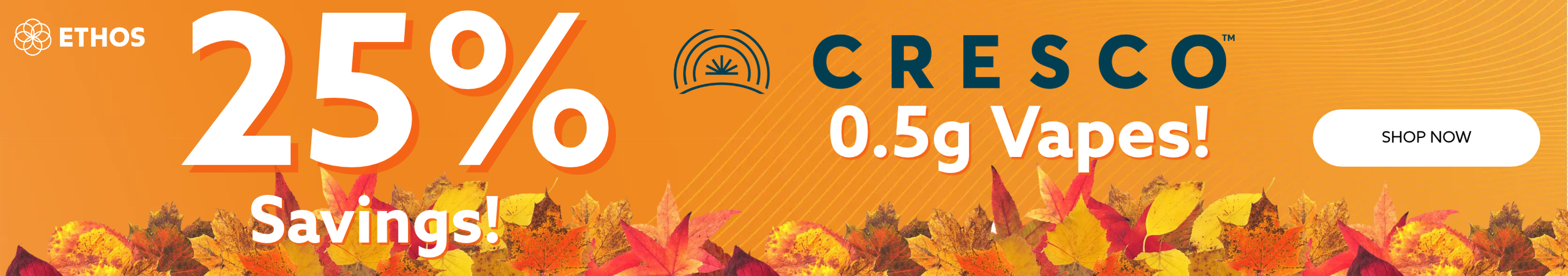 Cannabis Promo, Cannabis Sales, Cannabis Discounts, Cannabis on Sale, 25% OFF Cresco LLR 0.5g Vapes! *NOT Stackable