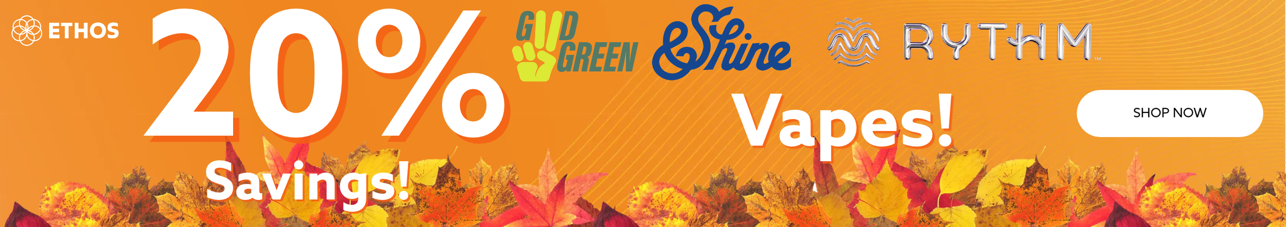 Cannabis Promo, Cannabis Sales, Cannabis Discounts, Cannabis on Sale, 20% OFF Rythm, &Shine, & Good Green Vapes!