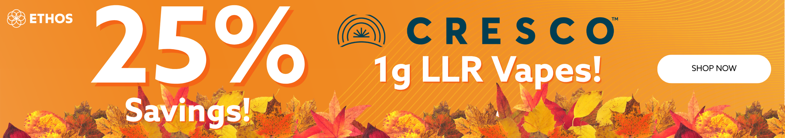 Cannabis Promo, Cannabis Sales, Cannabis Discounts, Cannabis on Sale, 25% OFF Cresco LLR 1g Vapes! *NOT Stackable