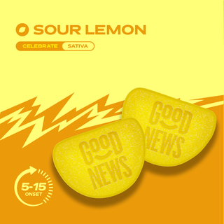 Lemon Sour Celebrate Gummies 10pk [100mg] Good News