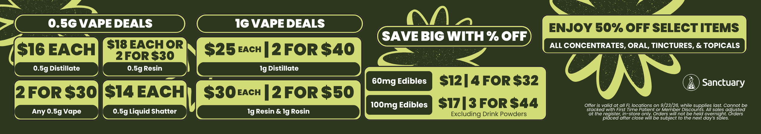 Cannabis Promo, Cannabis Sales, Cannabis Offers, Cannabis on Sale, Daily 2