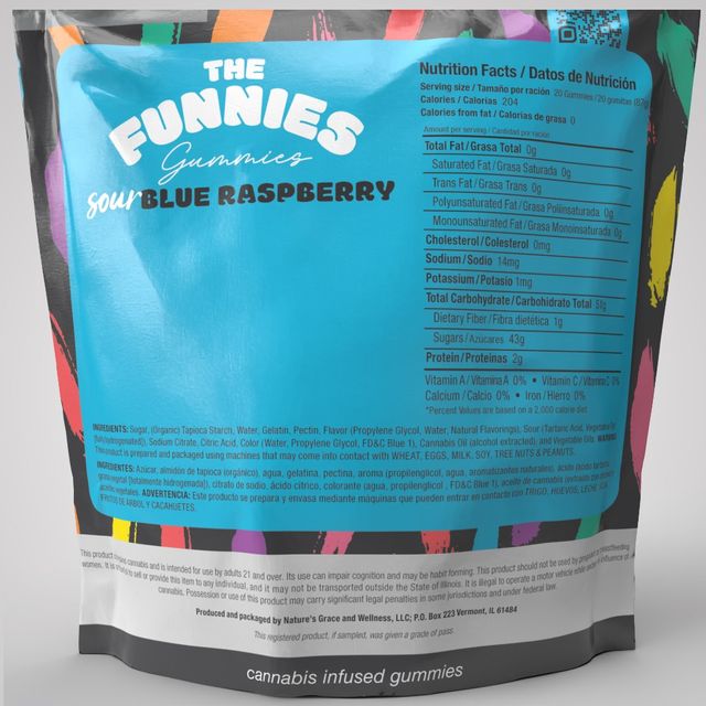 Sour Blue Raspberry Funnies Gummies 1pk [50mg] The Funnies Gummies