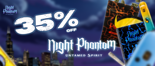 Cannabis Promo, Cannabis Sales, Cannabis Discounts, Cannabis on Sale, Night Phantom 35% Off