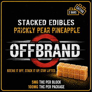 Cannabis Promo, Cannabis Sales, Cannabis Offers, Cannabis on Sale, Offbrand: Two 100mg Stacked Gummies For $13 2