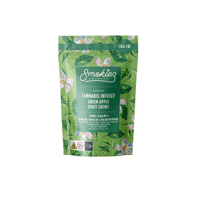Green Apple Fruit Chews 100mg Smokiez
