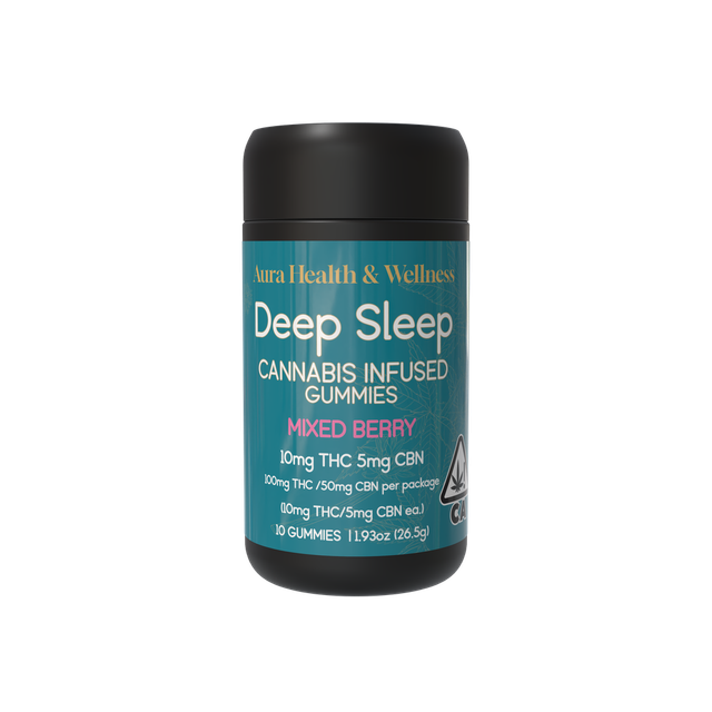 Deep Sleep Mixed Berry 2:1 THC:CBN 10 Pack Gummies Aura