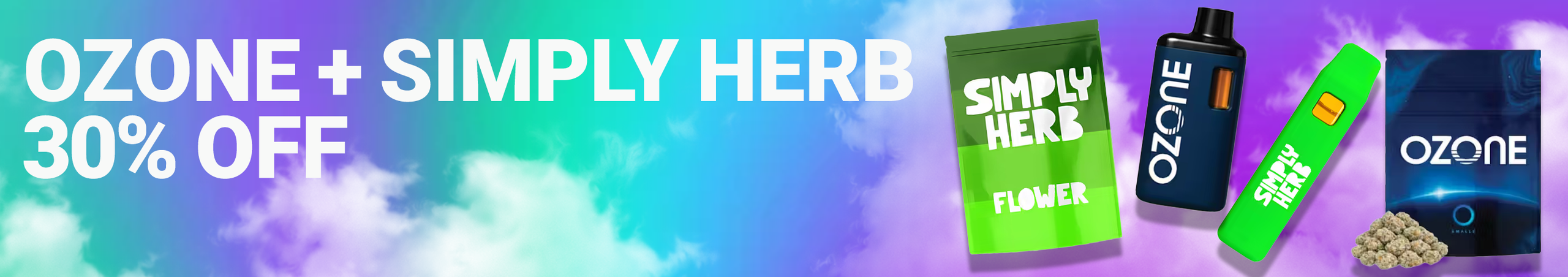 Cannabis Promo, Cannabis Sales, Cannabis Discounts, Cannabis on Sale, Ozone/Simply Herb 30%